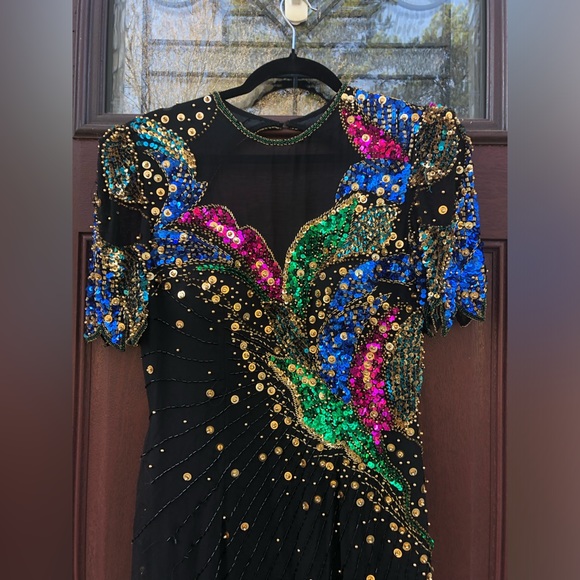 Vintage 1980s Beaded “Alyce Designs” Prom / Formal Dress - Picture 4 of 17